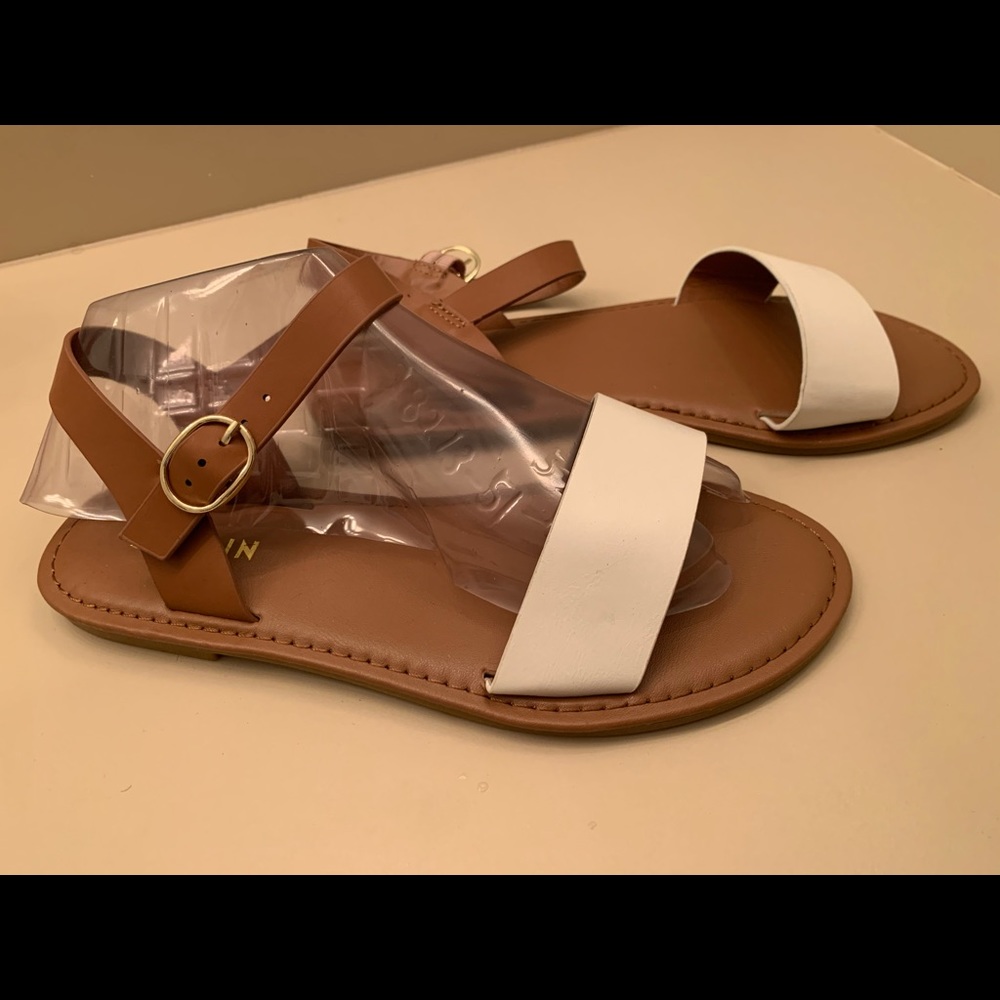 White & Tan Sandals